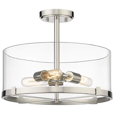 Z-lite Callista By  Polished Nickel 3 Light Semi Flush Mount