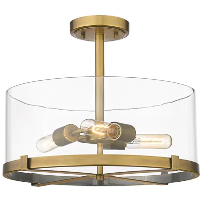 Z-lite Callista By  Rubbed Brass 3 Light Semi Flush Mount