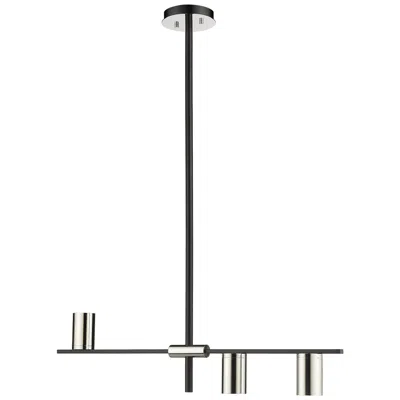 Z-lite Calumet By  Mate Black + Polished Nickel 32 Inch 3 Light Island