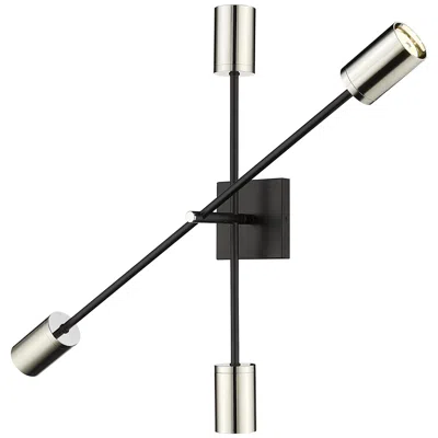 Z-lite Calumet By  Mate Black + Polished Nickel 4.5 Inch 2 Light Wall Sconce