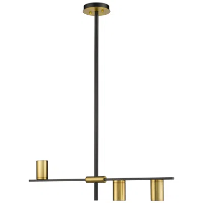 Z-lite Calumet By  Matte Black + Olde Brass 32 Inch 3 Light Island/billiard