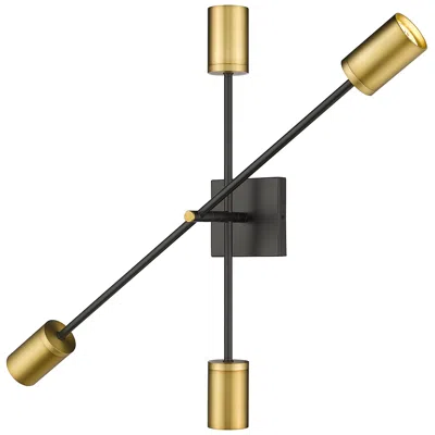 Z-lite Calumet By  Matte Black + Olde Brass 4.5 Inch 2 Light Wall Sconce