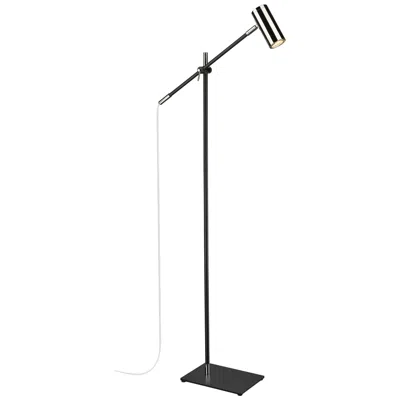 Z-lite Calumet By  Matte Black + Polished Nickel 1 Light Floor Lamp