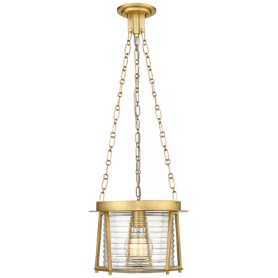 Z-lite Cape Harbor 13" Wide Rubbed Brass Pendant Light