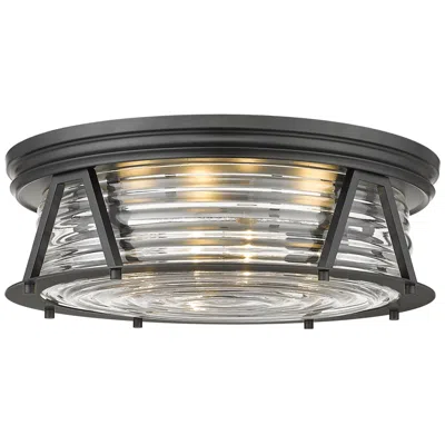 Z-lite Cape Harbor By  Matte Black 4 Light Flush Mount