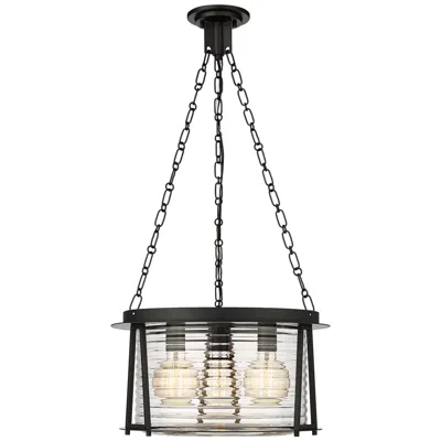 Z-lite Cape Harbor Pendant By  Matte Black 3 Light Pendant