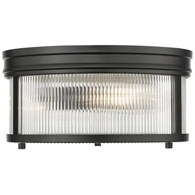 Z-lite Carnaby 13" Wide Matte Black 2-light Ceiling Light