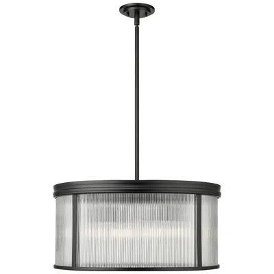 Z-lite Carnaby 24 1/4" Wide Matte Black Drum Pendant Light