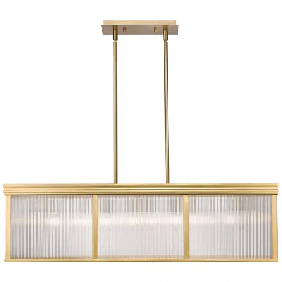 Z-lite Carnaby 42 1/4" Wide Gold 10-light Rectangular Modern Pendant