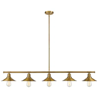 Z-lite Casa By  Factory Brass 5 Light Island Pendant