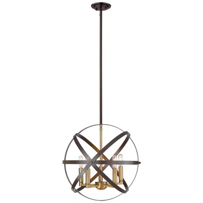 Z-lite Cavallo By  Hammered Bronze + Olde Brass 5 Light Pendant