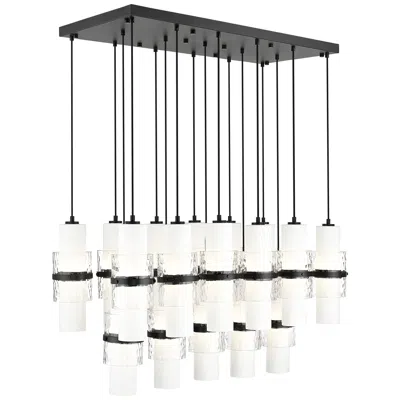 Z-lite Cayden By  Matte Black 17 Light Linear Chandelier