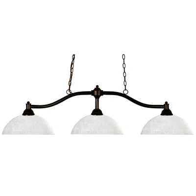 Z-lite Chance 50" Wide Bronze 3-light Billiard Pendant