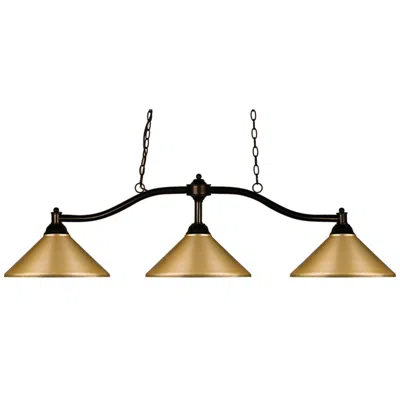 Z-lite Chance 50" Wide Bronze 3-light Linear Billiard Light