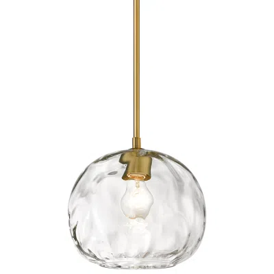 Z-lite Chloe 10" Wide 1-light Olde Brass And Water Glass Pendant