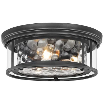 Z-lite Clarion 16" Wide Matte Black 3-light Ceiling Light