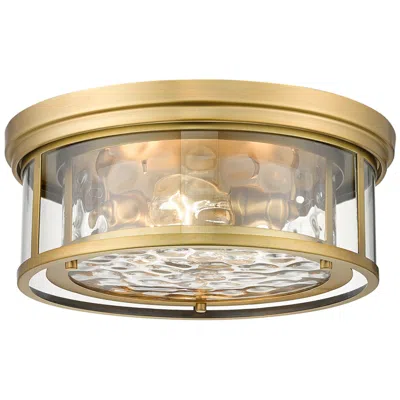 Z-lite Clarion 16" Wide Rubbed Brass 3-light Drum Ceiling Light