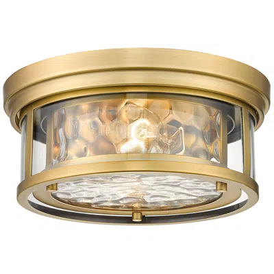 Z-lite Clarion By  Rubbed Brass 2 Light Flush Mount