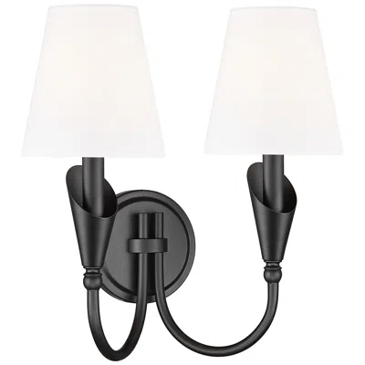 Z-lite Claudelle By  Matte Black 2 Light Wall Sconce