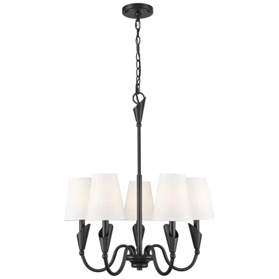 Z-lite Claudelle By  Matte Black 5 Light Chandelier