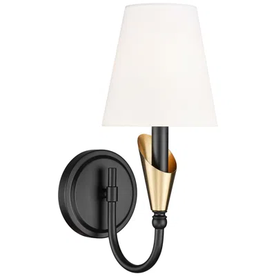 Z-lite Claudelle By  Matte Black + Modern Gold 1 Light Wall Sconce