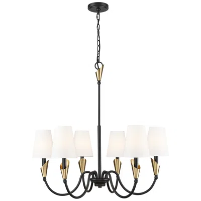 Z-lite Claudelle By  Matte Black + Modern Gold 6 Light Chandelier