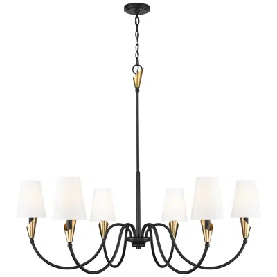 Z-lite Claudelle By  Matte Black + Modern Gold 6 Light Chandelier