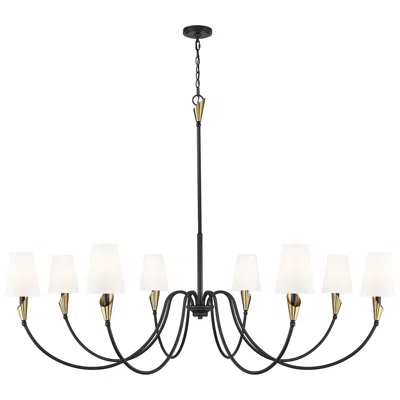 Z-lite Claudelle By  Matte Black + Modern Gold 8 Light Chandelier