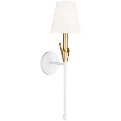 Z-lite Claudelle By  Textured White + Modern Gold 1 Light Wall Sconce