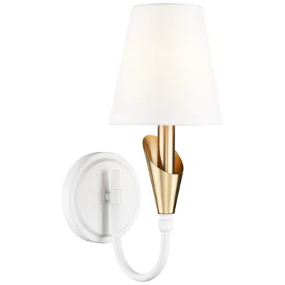 Z-lite Claudelle By  Textured White + Modern Gold 1 Light Wall Sconce