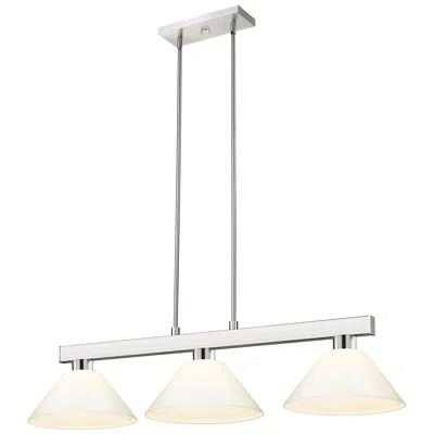 Z-lite Cobalt 46" Wide Brushed Nickel 3-light Billiard Pendant