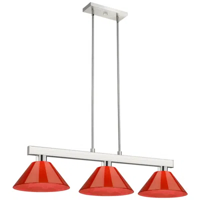 Z-lite Cobalt By  Brushed Nickel 3 Light Billiard Light