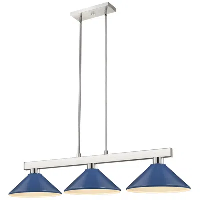 Z-lite Cobalt By  Brushed Nickel 3 Light Billiard Light