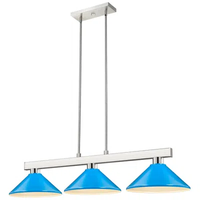 Z-lite Cobalt By  Brushed Nickel 3 Light Billiard Light