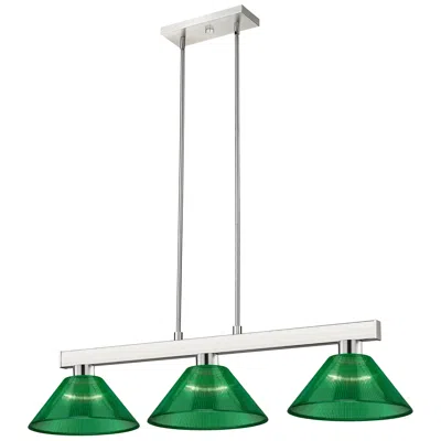 Z-lite Cobalt By  Brushed Nickel 3 Light Billiard Light