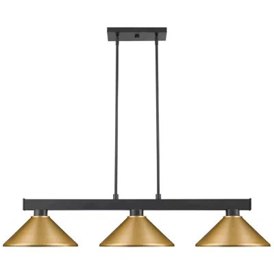 Z-lite Cobalt By  Matte Black 14 Inch 3 Light Billiard Light