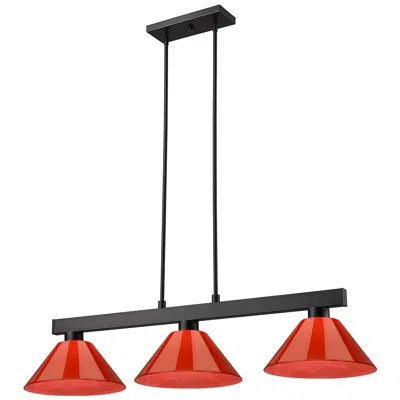 Z-lite Cobalt By  Matte Black 3 Light Billiard Light