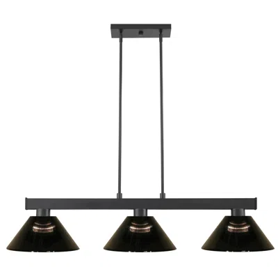 Z-lite Cobalt By  Matte Black 3 Light Billiard Light