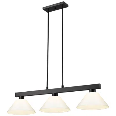 Z-lite Cobalt By  Matte Black 3 Light Billiard Light