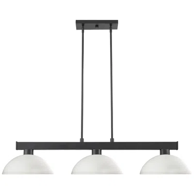 Z-lite Cobalt By  Matte Black 3 Light Billiard Light