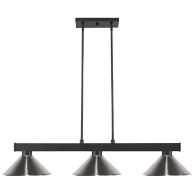 Z-lite Cobalt By  Matte Black 3 Light Billiard Light