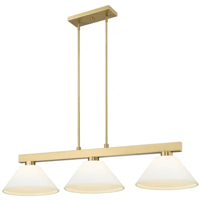 Z-lite Cobalt By  Modern Gold With Matte Opal 3 Light Billiard