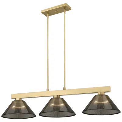 Z-lite Cobalt By  Modern Gold With Smoke 3 Light Billiard