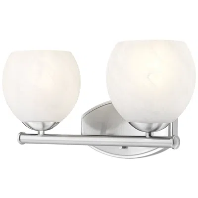 Z-lite Colette Brushed Nickel 2 Light Vanity With Feathered White Shade
