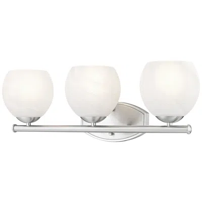 Z-lite Colette Brushed Nickel 3 Light Vanity With Feathered White Shade