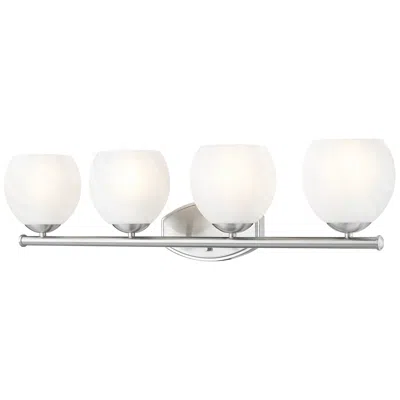 Z-lite Colette Brushed Nickel 4 Light Vanity With Feathered White Shade