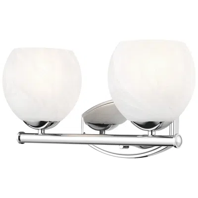 Z-lite Colette Chrome  2 Light Vanity With Feathered White Shade