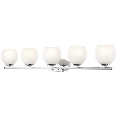 Z-lite Colette Chrome  5 Light Vanity With Feathered White Shade