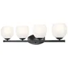 Z-lite Colette Matte Black 4 Light Vanity With Feathered White Shade