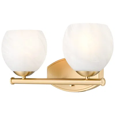 Z-lite Colette Modern Gold 2 Light Vanity With Feathered White Shade
